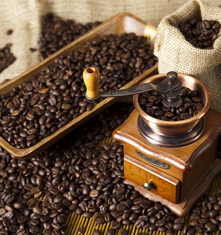 Coffee beans being roasted