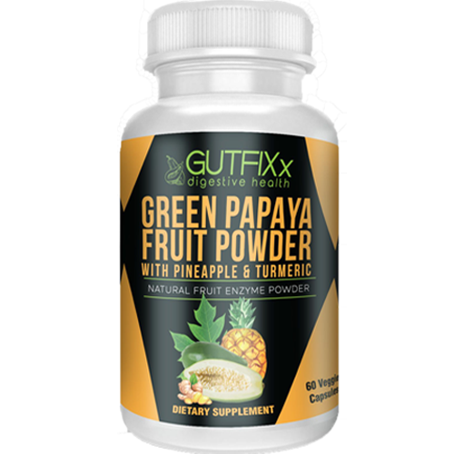 Gutfixx Digestive Health Green Papaya Supplement Capsules w/ Pineapple & Turmeric 