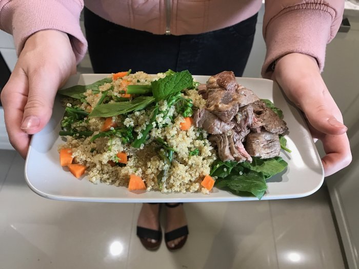 Mint and Basil Quinoa Salad with beef